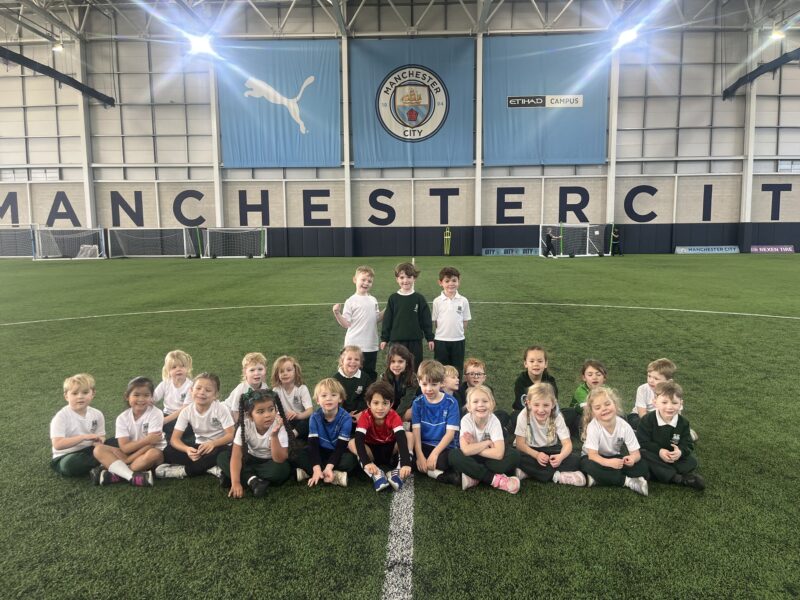 Children at football training session