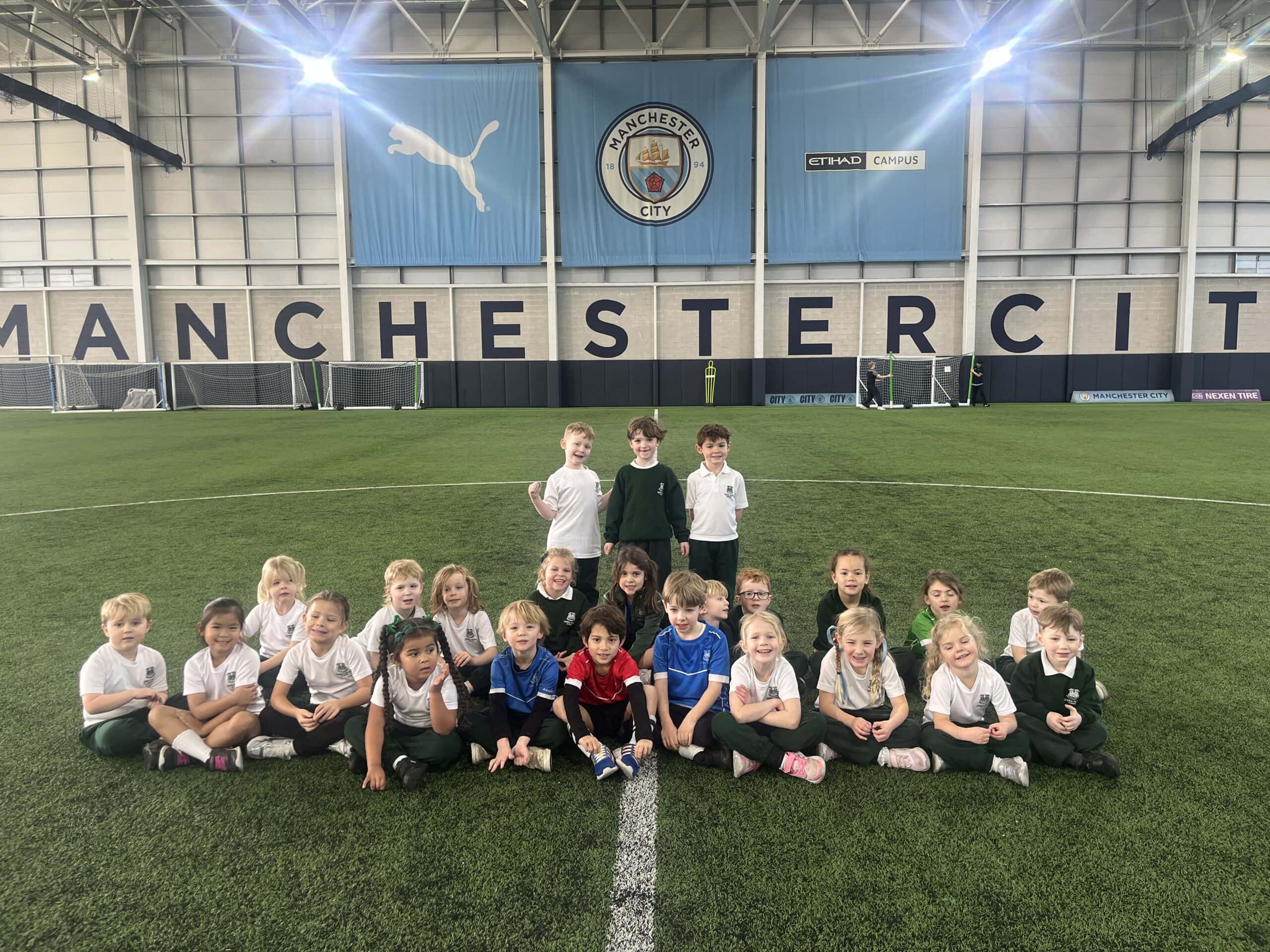 Children at football training session