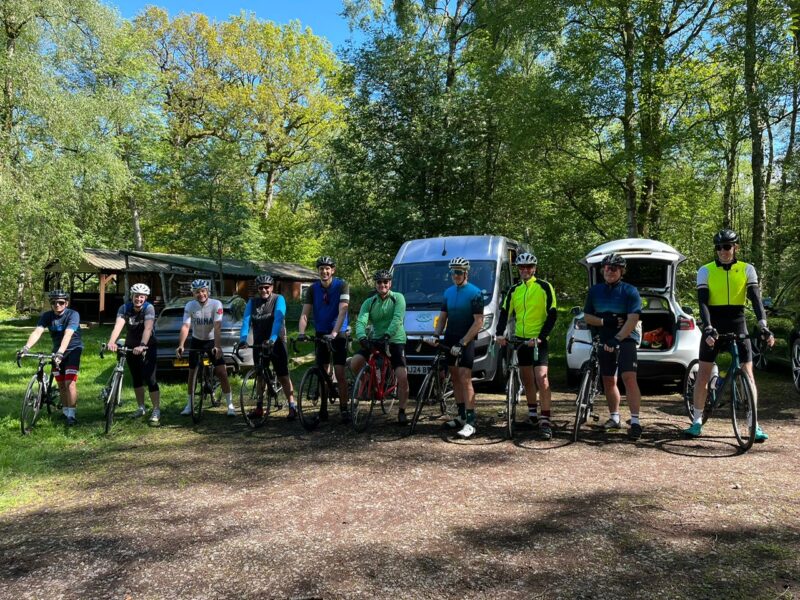 Group of cyclists about to embark on a challenge