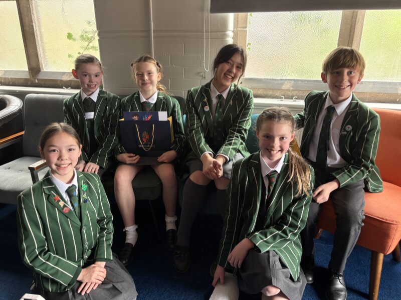 Happy children in school art competition